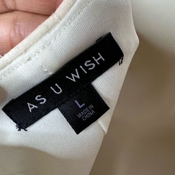 New As U Wish All Over Gold and Cream Sequin Dress Women's Large - Picture 7 of 12